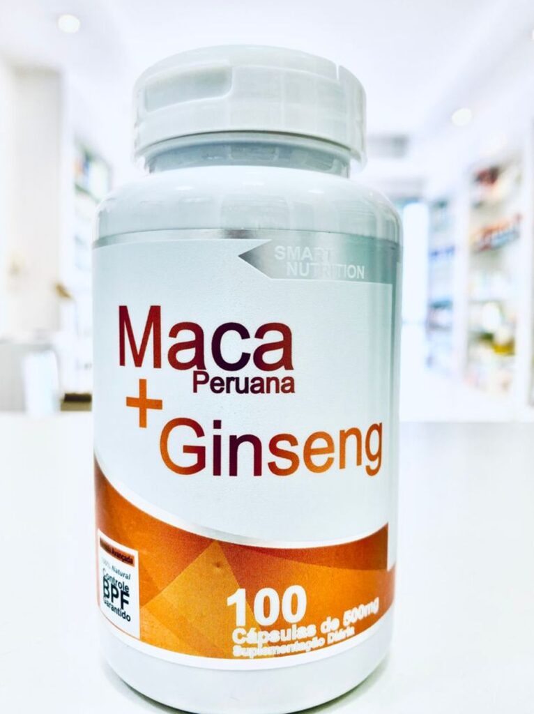 MACA PERUANA + GINSENG 500MG 100 CÁPSULAS Farmácia Ativa